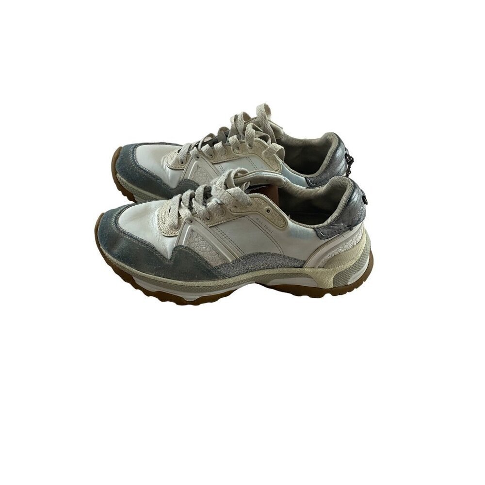 Coach Women's White Silver Low Top Signature Runner - 9.5B